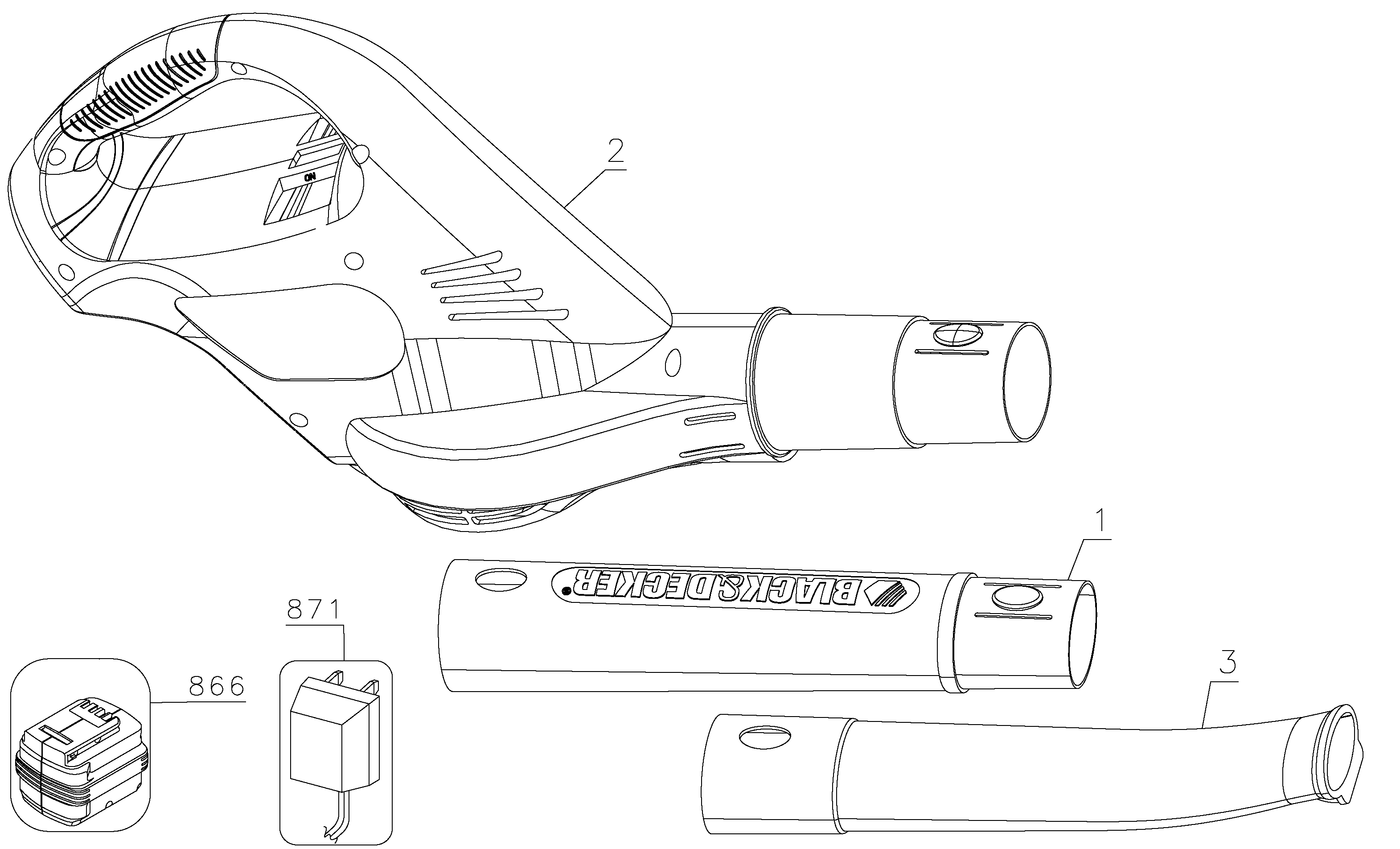 Default Diagram and Parts List for LSW120 Type 1 Black and Decker Leaf Blower / Vacuum